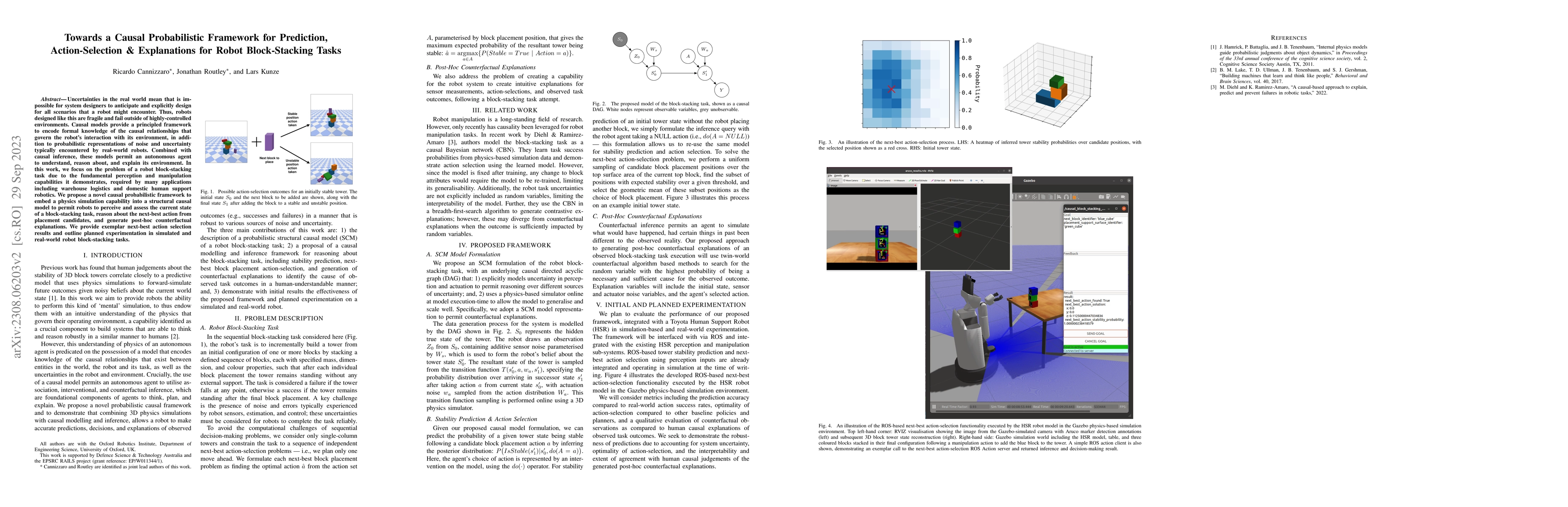 Thumbnail for Towards a Causal Probabilistic Framework for Prediction,
  Action-Selection & Explanations for Robot Block-Stacking Tasks