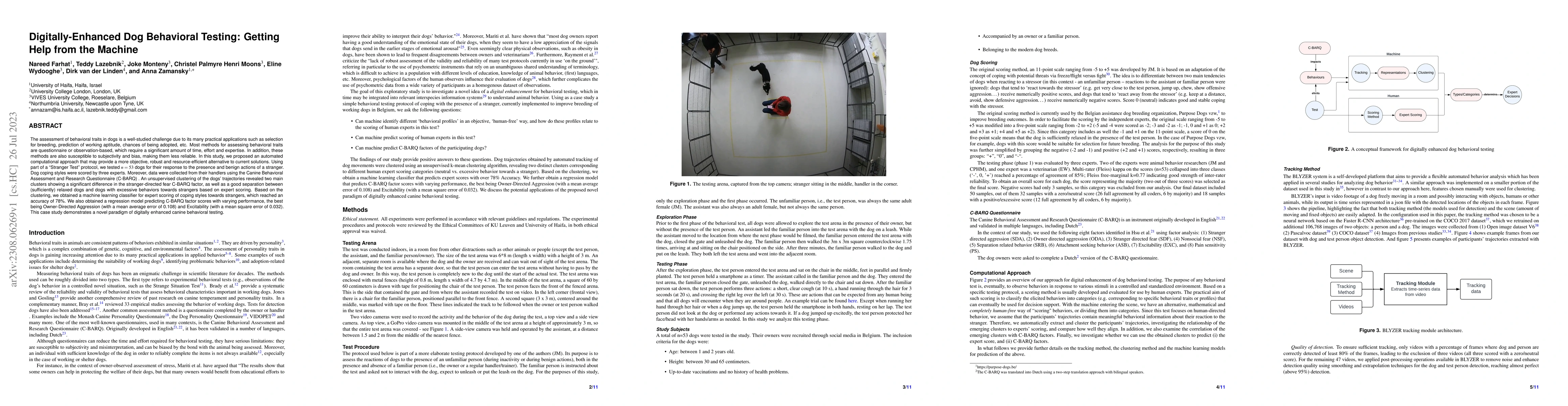 Thumbnail for Digitally-Enhanced Dog Behavioral Testing: Getting Help from the Machine