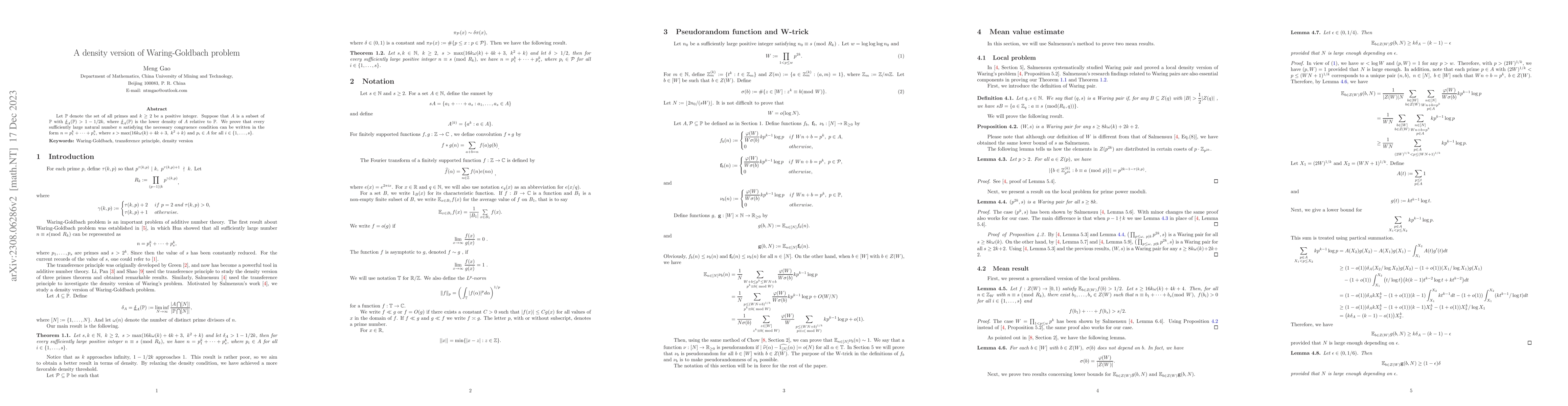 Thumbnail for A density version of Waring-Goldbach problem