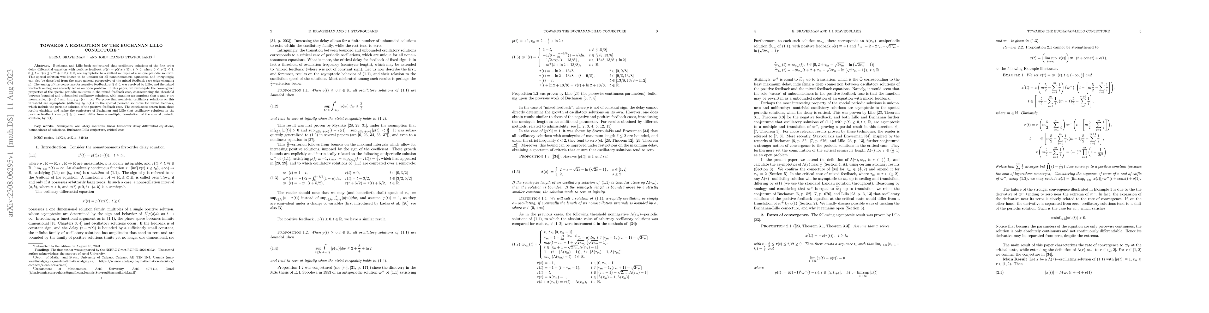 Thumbnail for Towards a resolution of the Buchanan-Lillo conjecture
