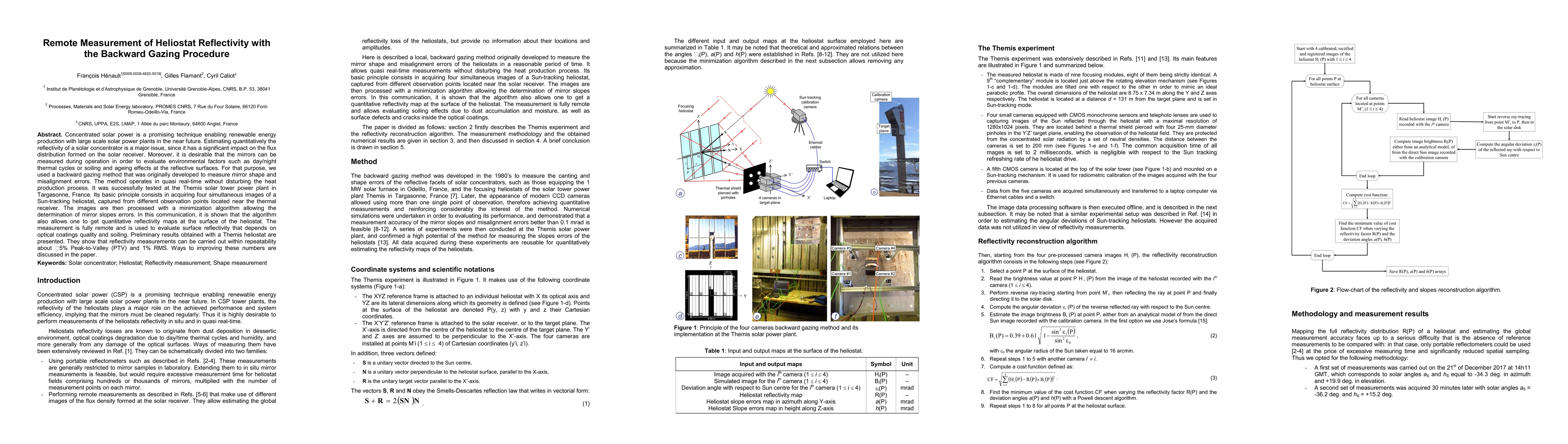 Thumbnail for Remote Measurement of Heliostat Reflectivity with the Backward Gazing
  Procedure