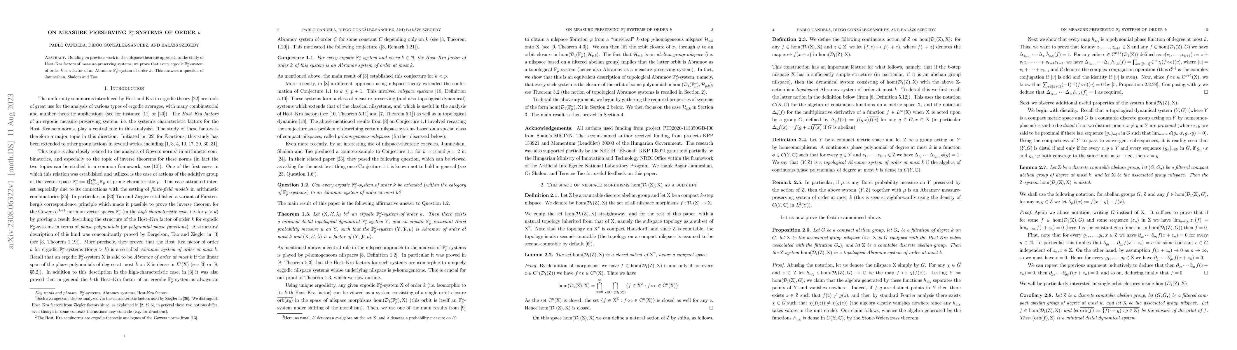 Thumbnail for On measure-preserving $\mathbb{F}_p^\omega$-systems of order $k$