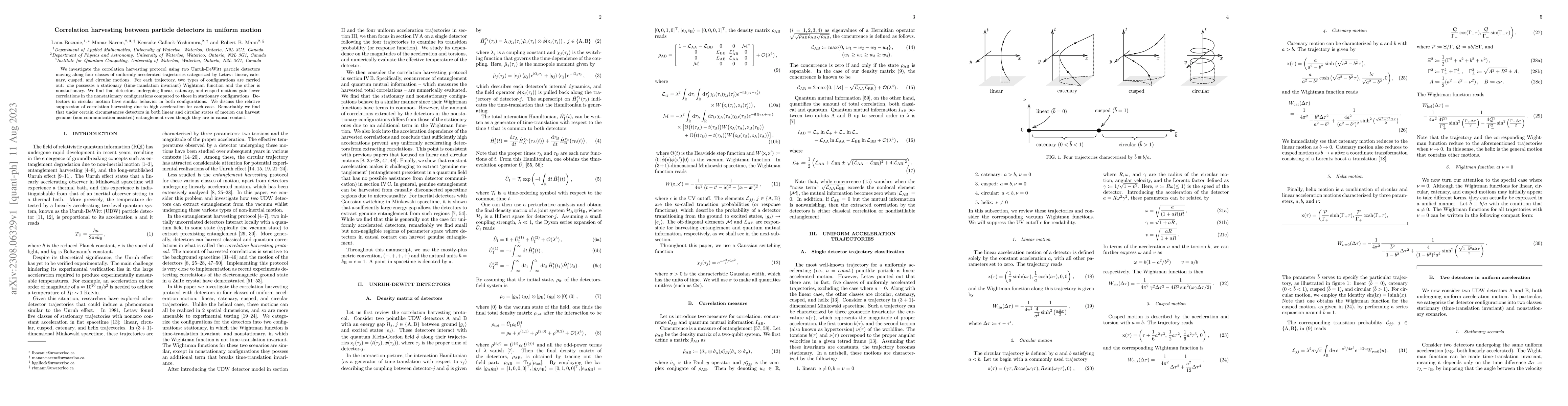 Thumbnail for Correlation harvesting between particle detectors in uniform motion