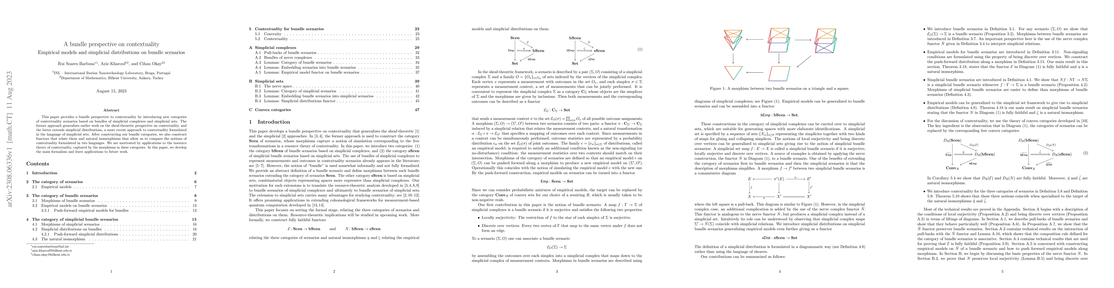 Thumbnail for A bundle perspective on contextuality: Empirical models and simplicial
  distributions on bundle scenarios