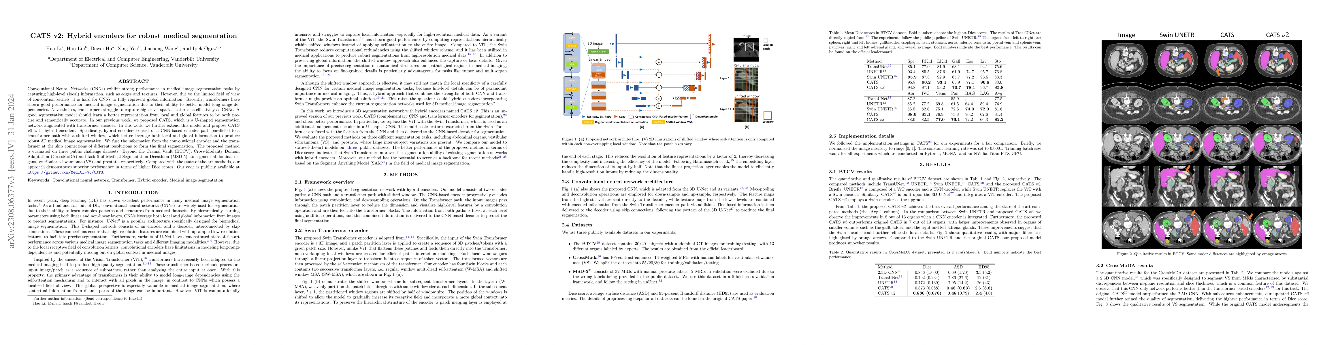 Thumbnail for CATS v2: Hybrid encoders for robust medical segmentation
