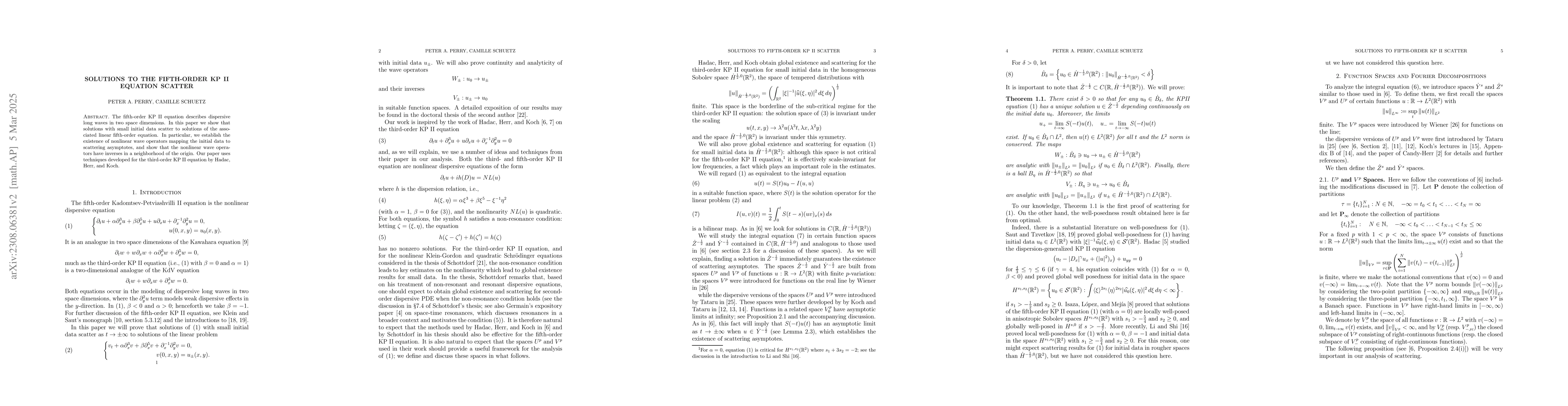 Thumbnail for Solutions to the Fifth-Order KP II Equation Scatter