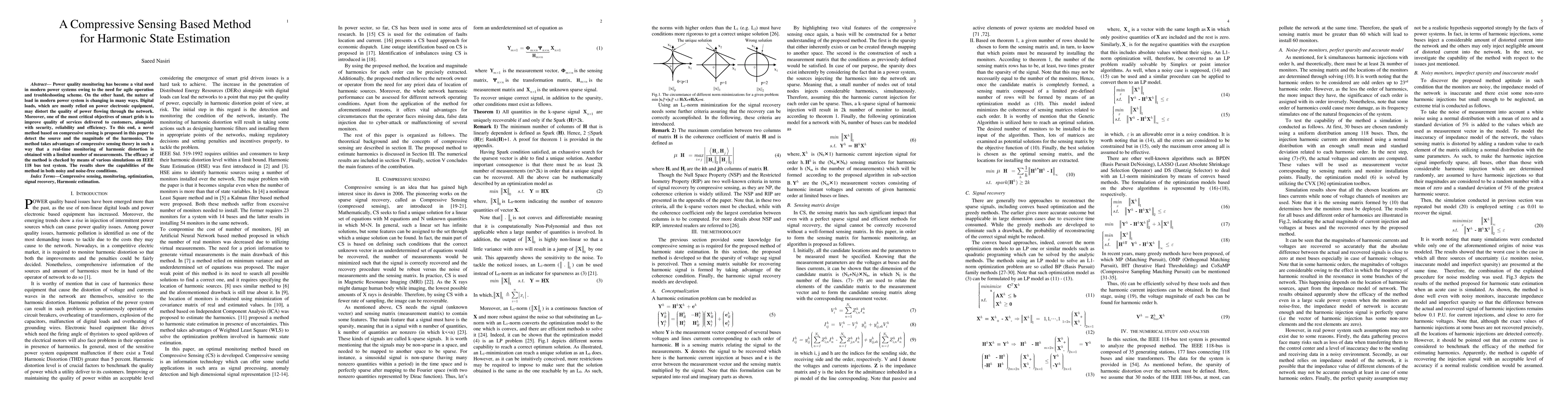 Thumbnail for A Compressive Sensing Based Method for Harmonic State Estimation