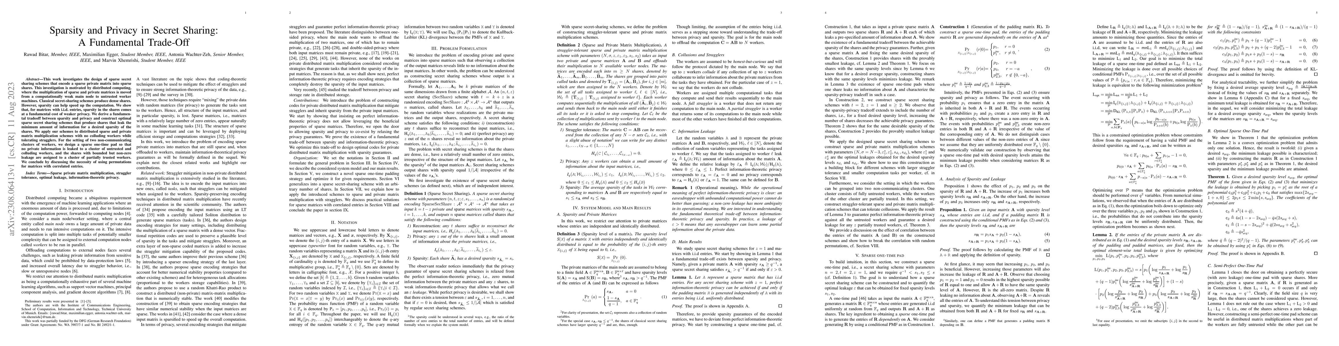 Thumbnail for Sparsity and Privacy in Secret Sharing: A Fundamental Trade-Off