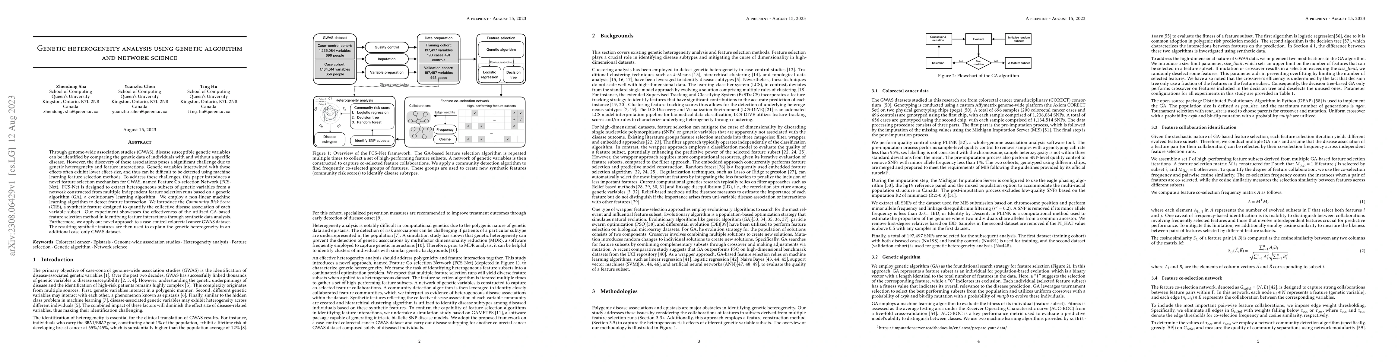 Thumbnail for Genetic heterogeneity analysis using genetic algorithm and network
  science