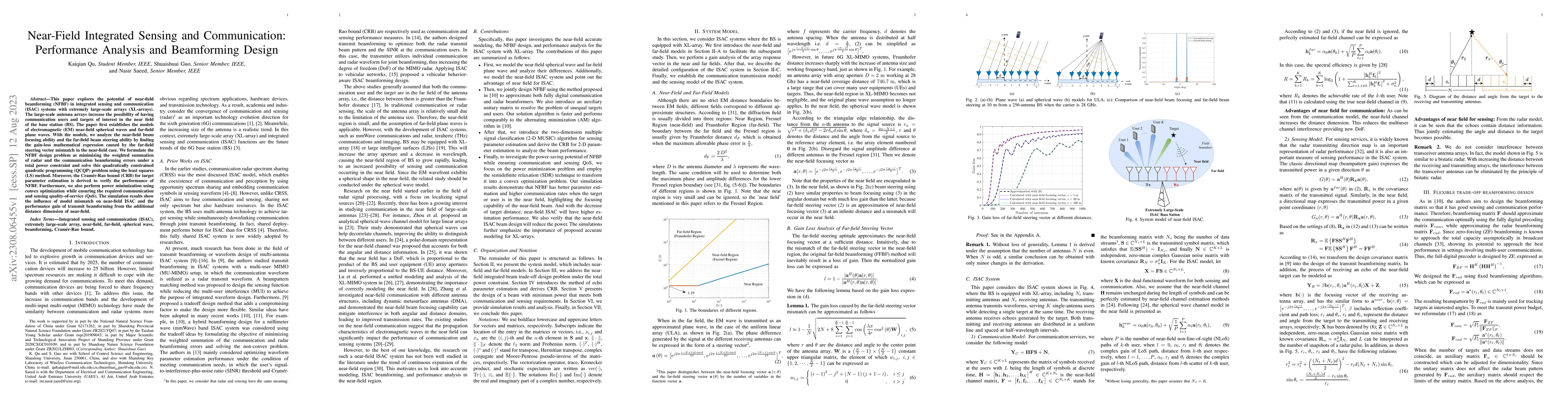 Thumbnail for Near-Field Integrated Sensing and Communication: Performance Analysis
  and Beamforming Design