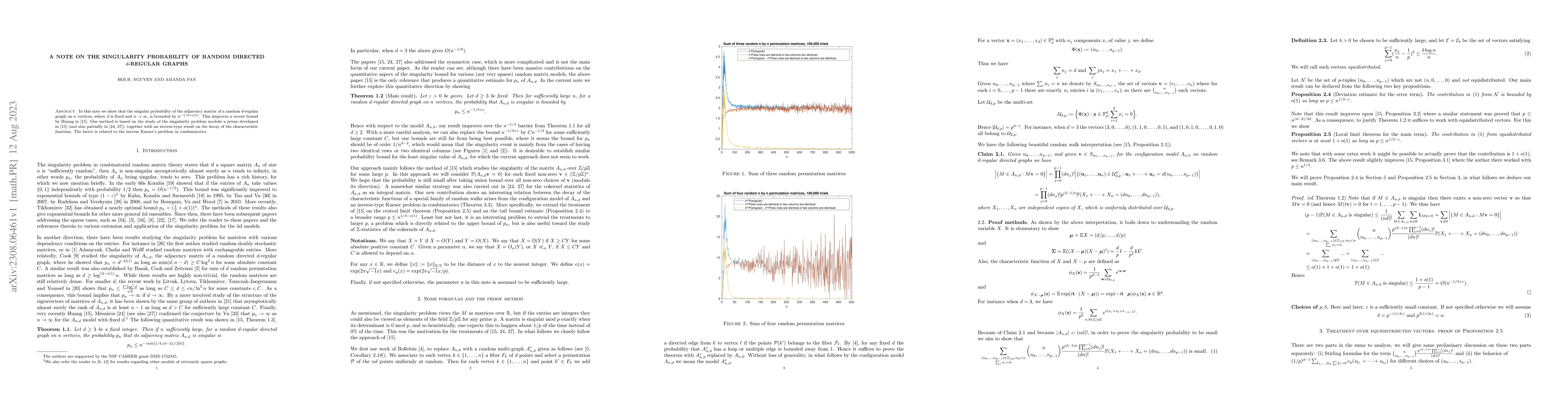 Thumbnail for A note on the singularity probability of random directed $d$-regular
  graphs