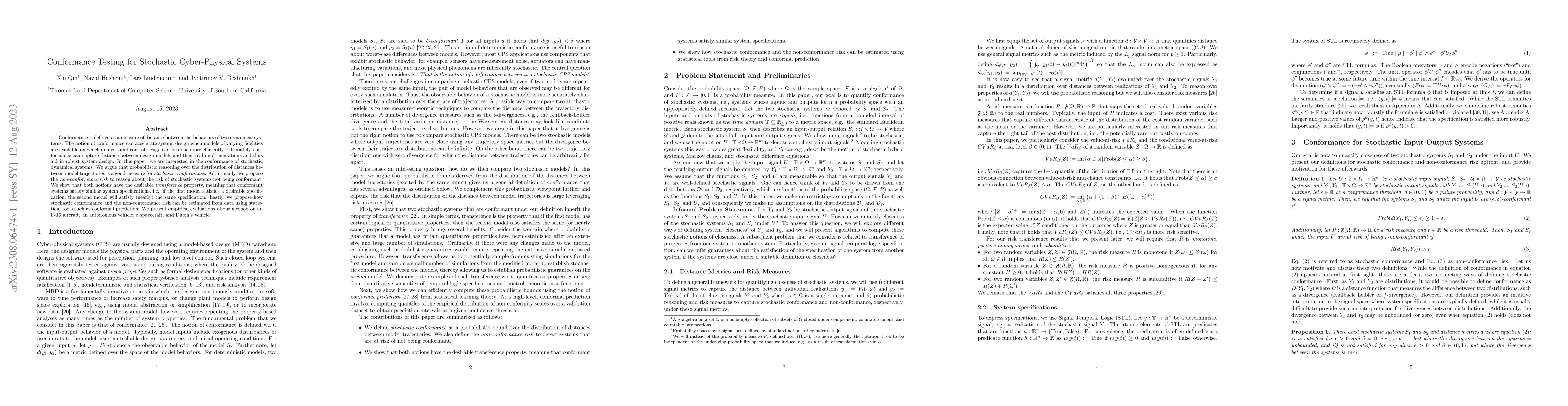 Thumbnail for Conformance Testing for Stochastic Cyber-Physical Systems
