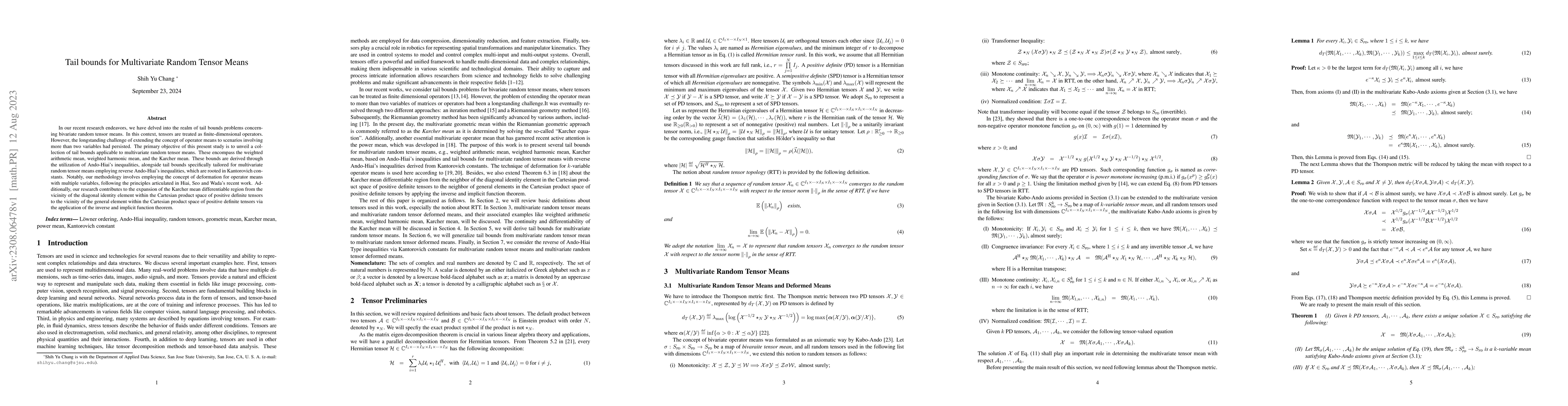 Thumbnail for Tail bounds for Multivariate Random Tensor Means