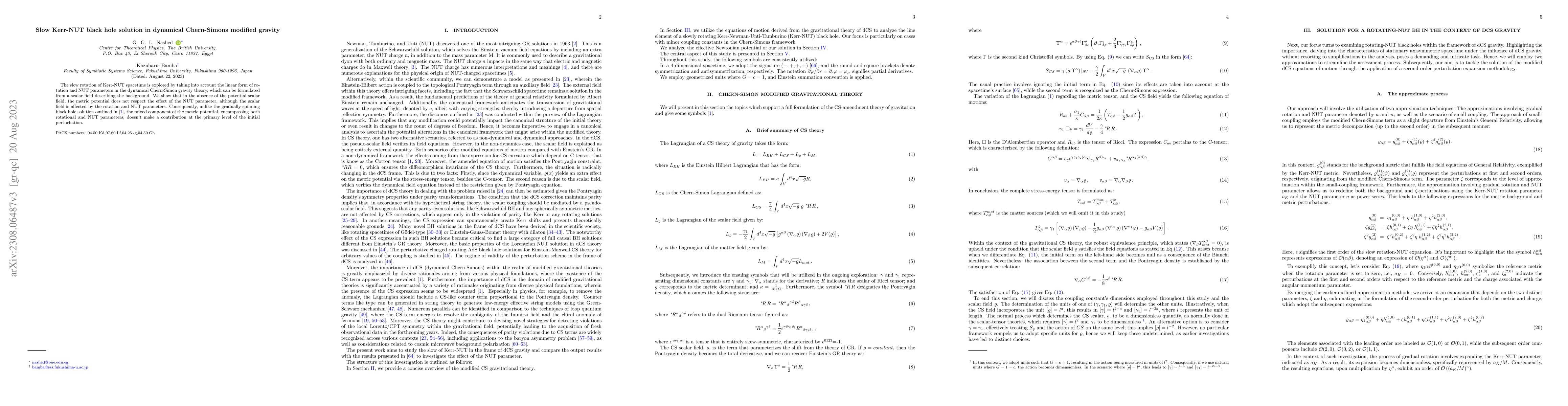 Thumbnail for Slow Kerr-NUT black hole solution in dynamical Chern-Simons modified
  gravity