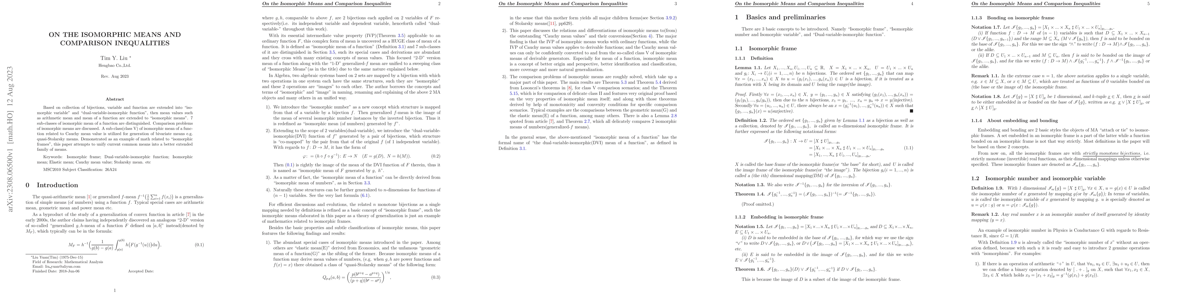 Thumbnail for On the Isomorphic Means and Comparison Inequalities