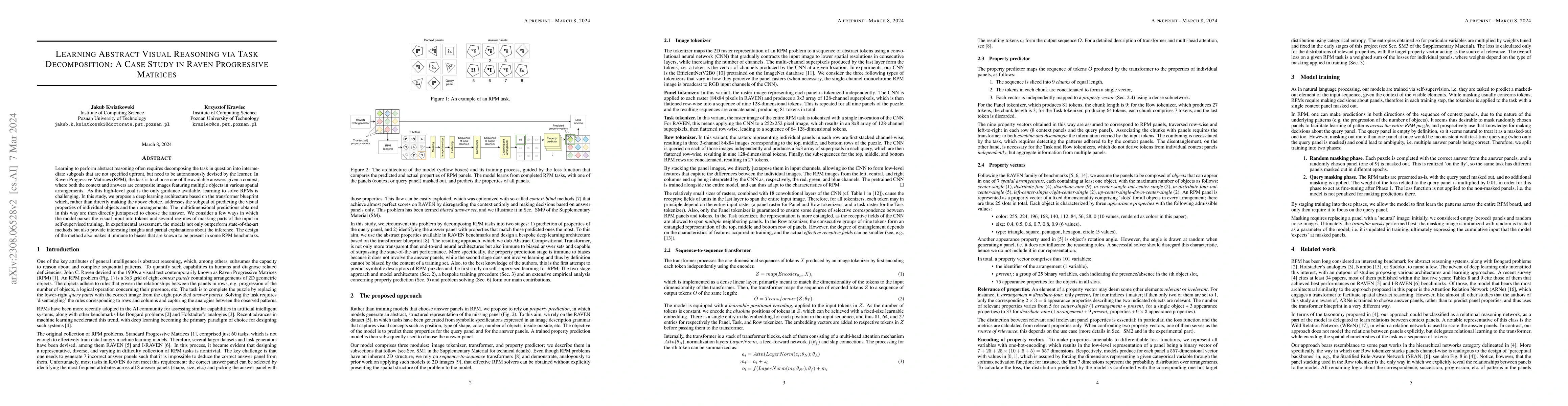 Thumbnail for Learning Abstract Visual Reasoning via Task Decomposition: A Case Study
  in Raven Progressive Matrices