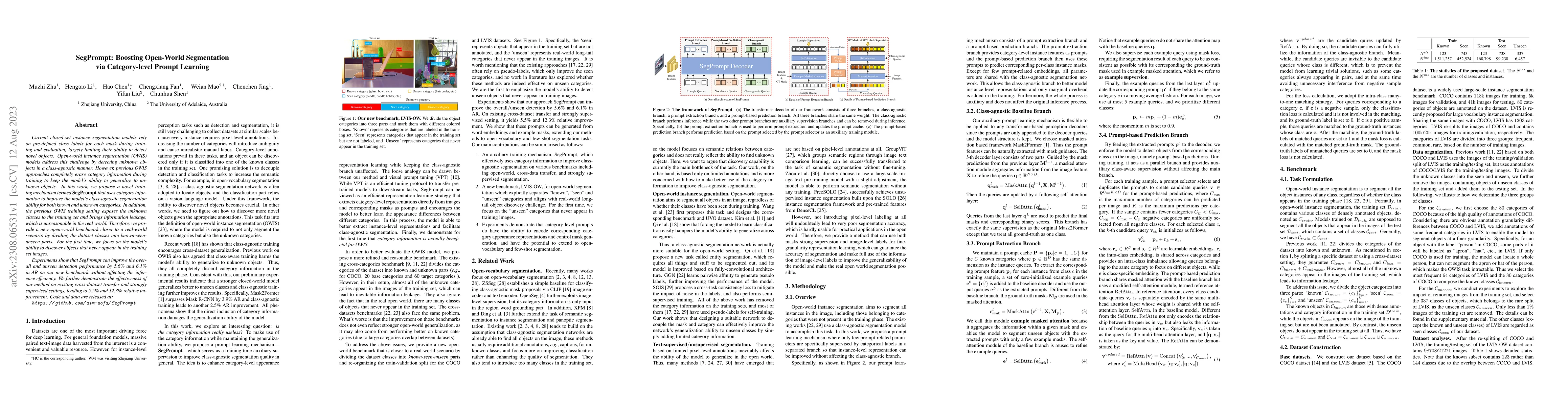 Thumbnail for SegPrompt: Boosting Open-world Segmentation via Category-level Prompt
  Learning
