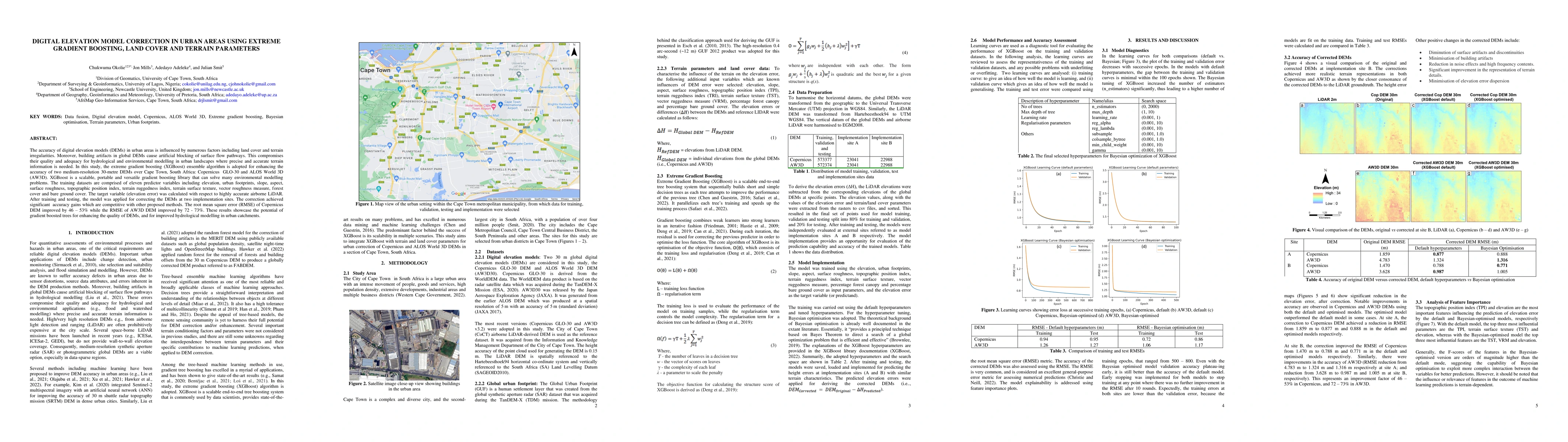 Thumbnail for Digital elevation model correction in urban areas using extreme gradient
  boosting, land cover and terrain parameters