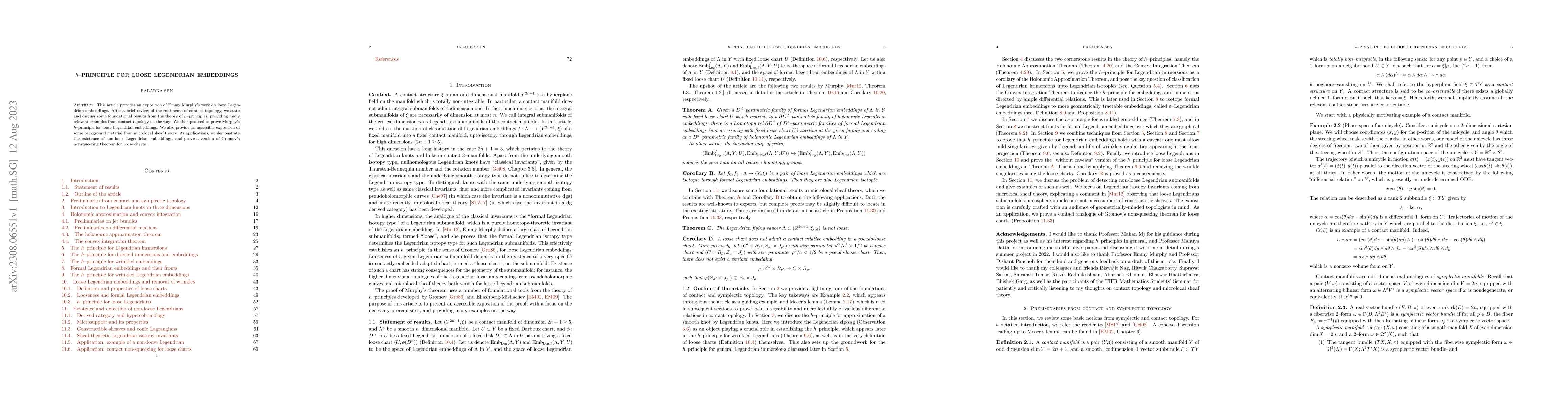 Thumbnail for h-principle for loose Legendrian embeddings