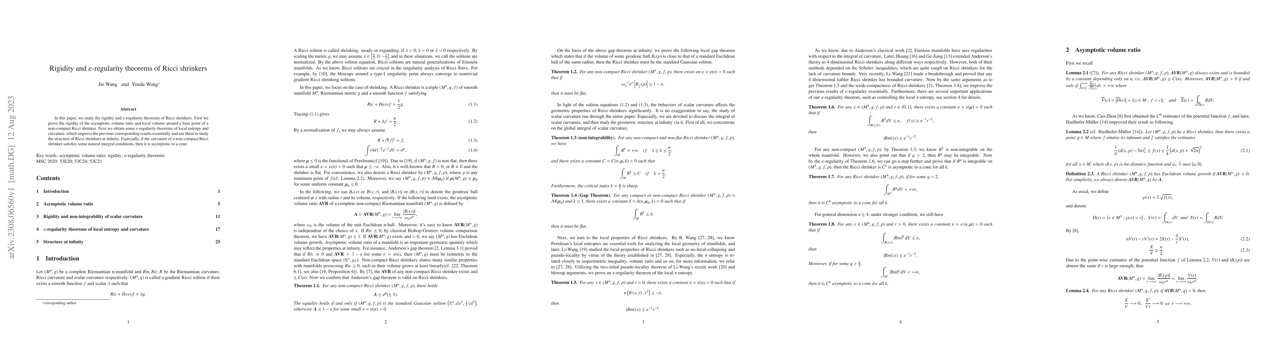 Thumbnail for Rigidity and {\epsilon}-regularity theorems of Ricci shrinkers