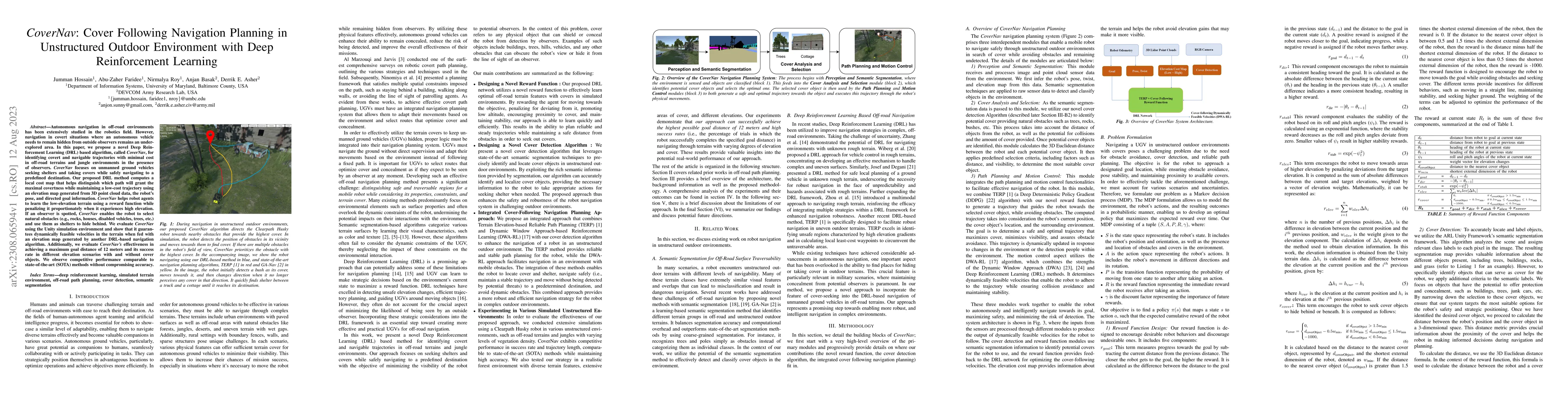 Thumbnail for CoverNav: Cover Following Navigation Planning in Unstructured Outdoor
  Environment with Deep Reinforcement Learning