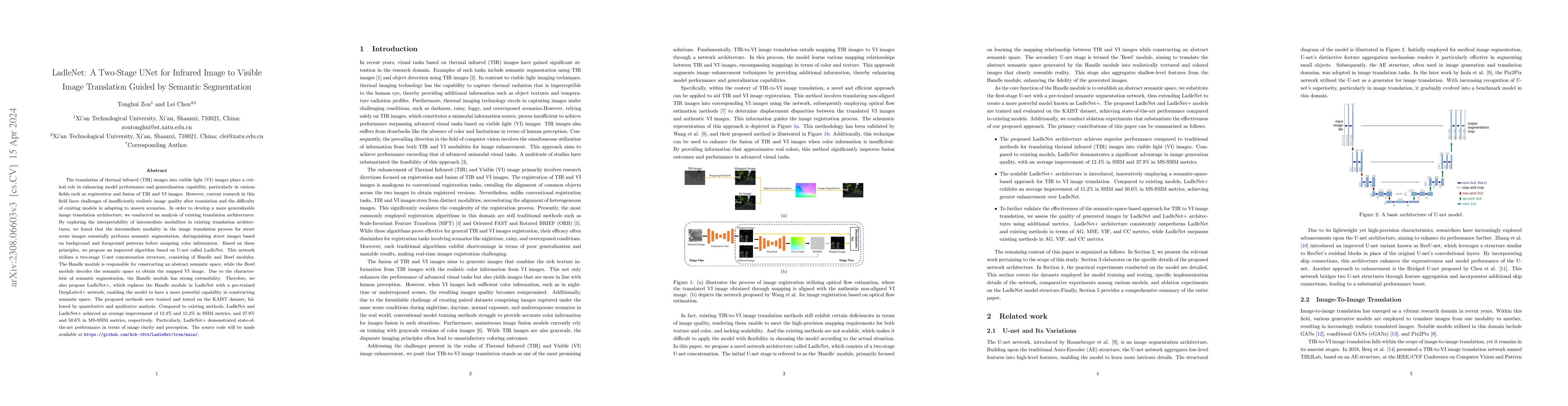 Thumbnail for LadleNet: A Two-Stage UNet for Infrared Image to Visible Image
  Translation Guided by Semantic Segmentation