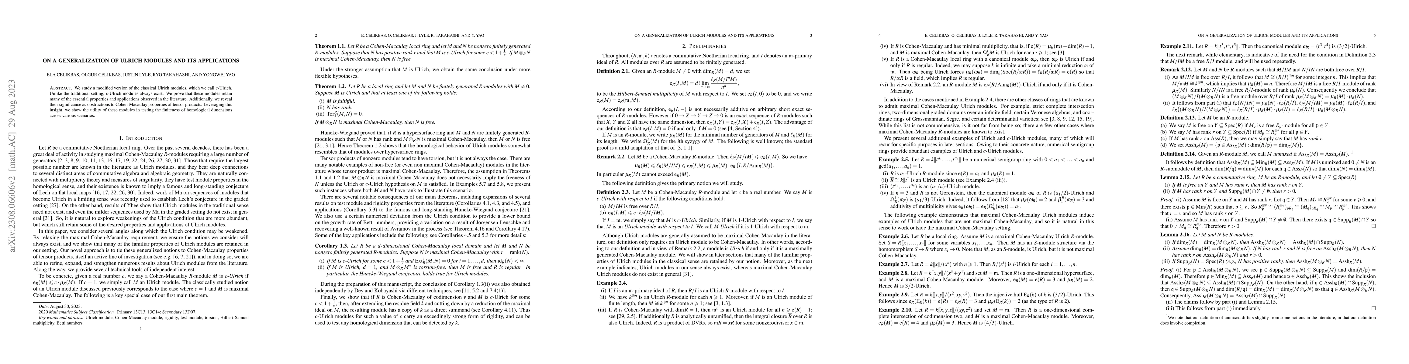 Thumbnail for On a generalization of Ulrich modules and its applications