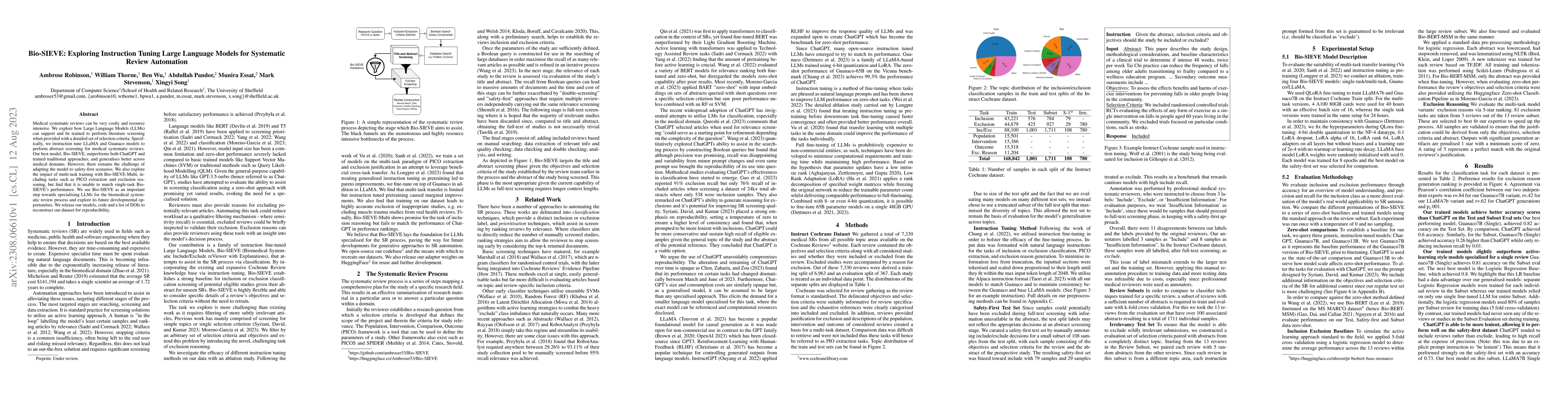Thumbnail for Bio-SIEVE: Exploring Instruction Tuning Large Language Models for
  Systematic Review Automation