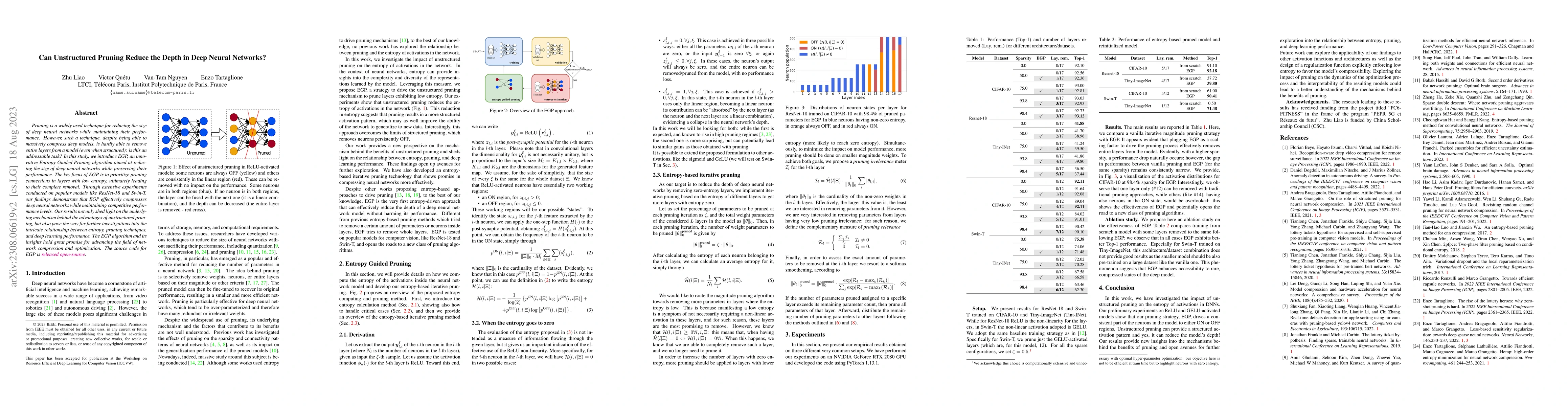 Thumbnail for Can Unstructured Pruning Reduce the Depth in Deep Neural Networks?