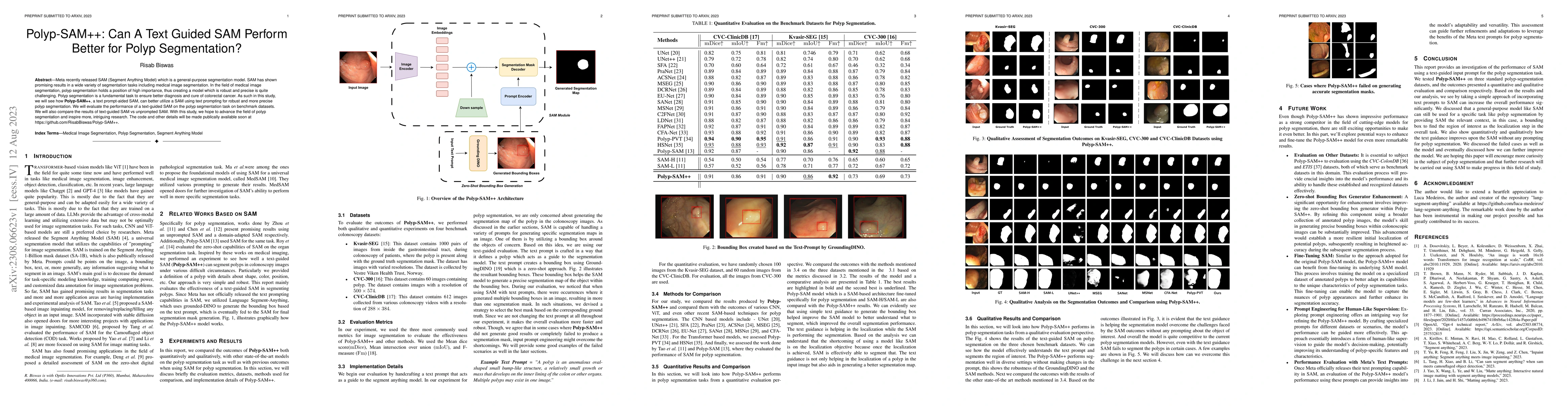 Thumbnail for Polyp-SAM++: Can A Text Guided SAM Perform Better for Polyp
  Segmentation?