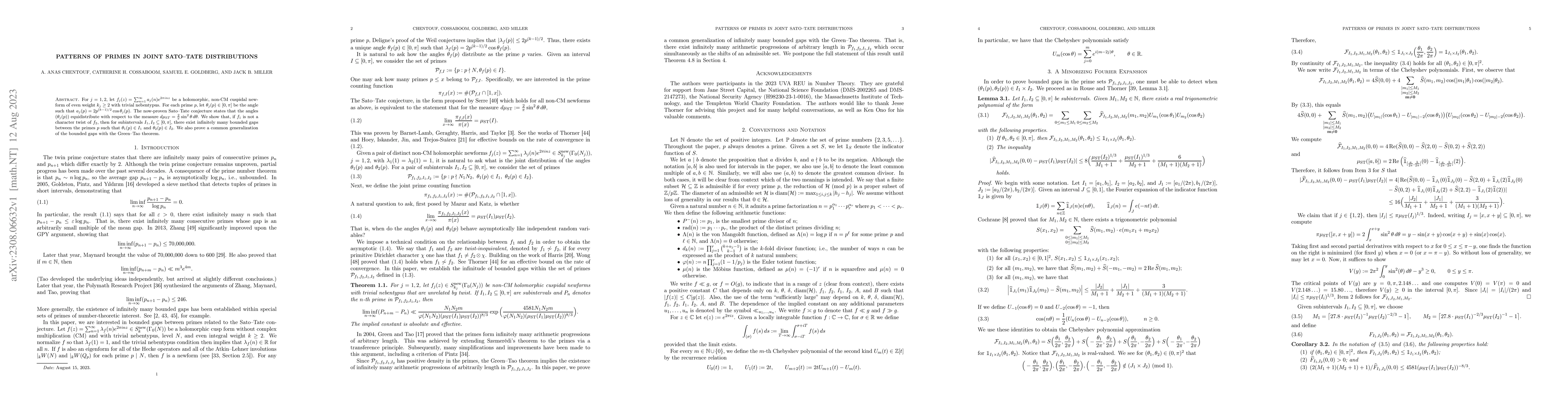 Thumbnail for Patterns of primes in joint Sato--Tate distributions