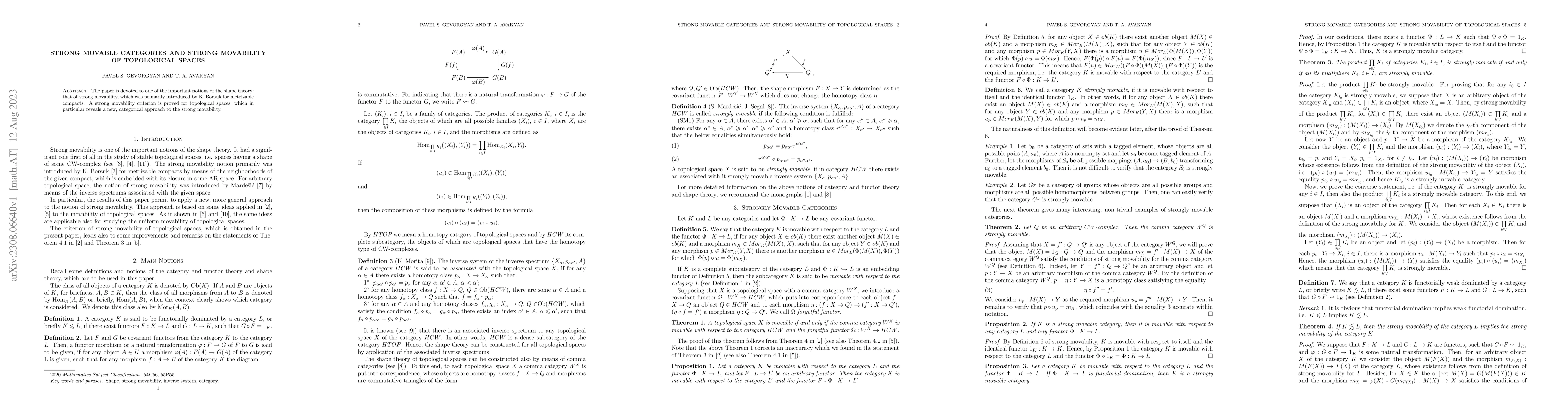 Thumbnail for Strong Movable Categories and Strong Movability of Topological Spaces