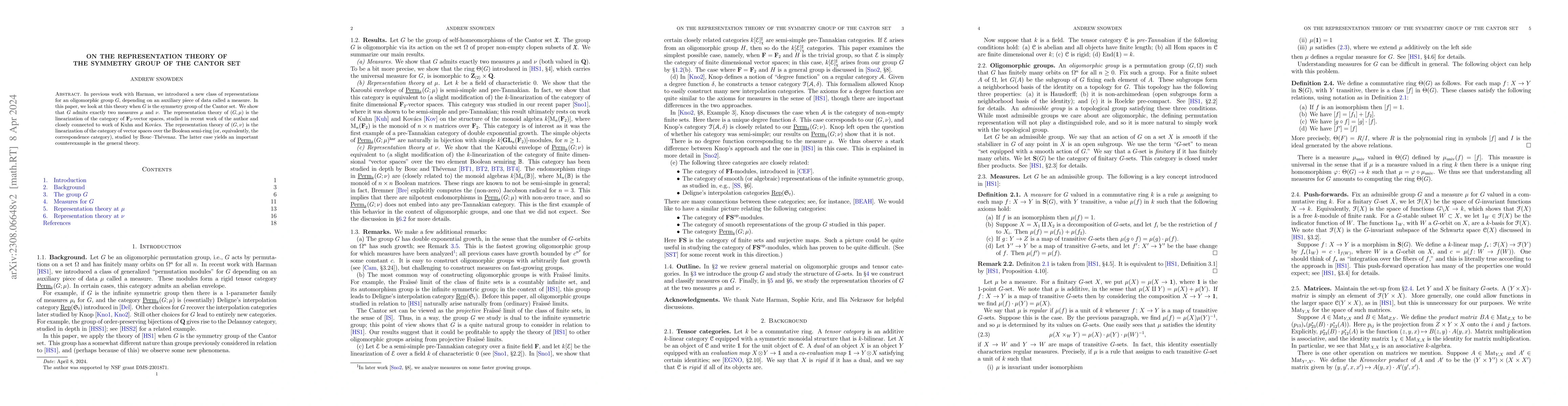 Thumbnail for On the representation theory of the symmetry group of the Cantor set
