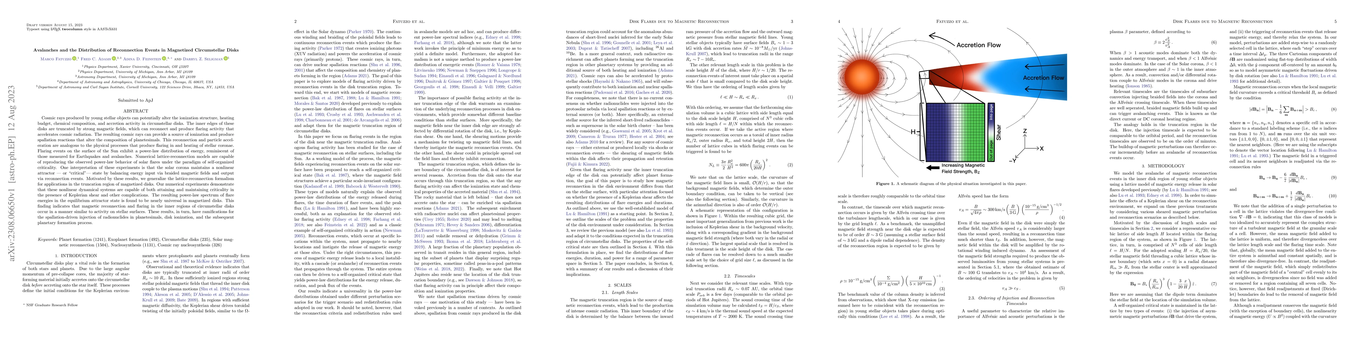 Thumbnail for Avalanches and the Distribution of Reconnection Events in Magnetized
  Circumstellar Disks
