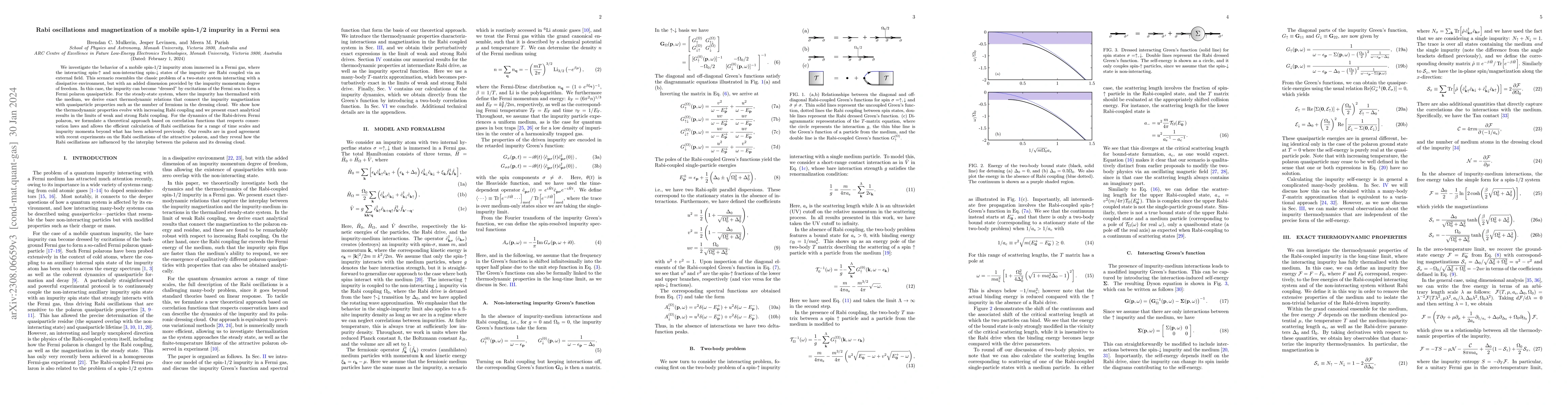 Thumbnail for Rabi oscillations and magnetization of a mobile spin-1/2 impurity in a
  Fermi sea