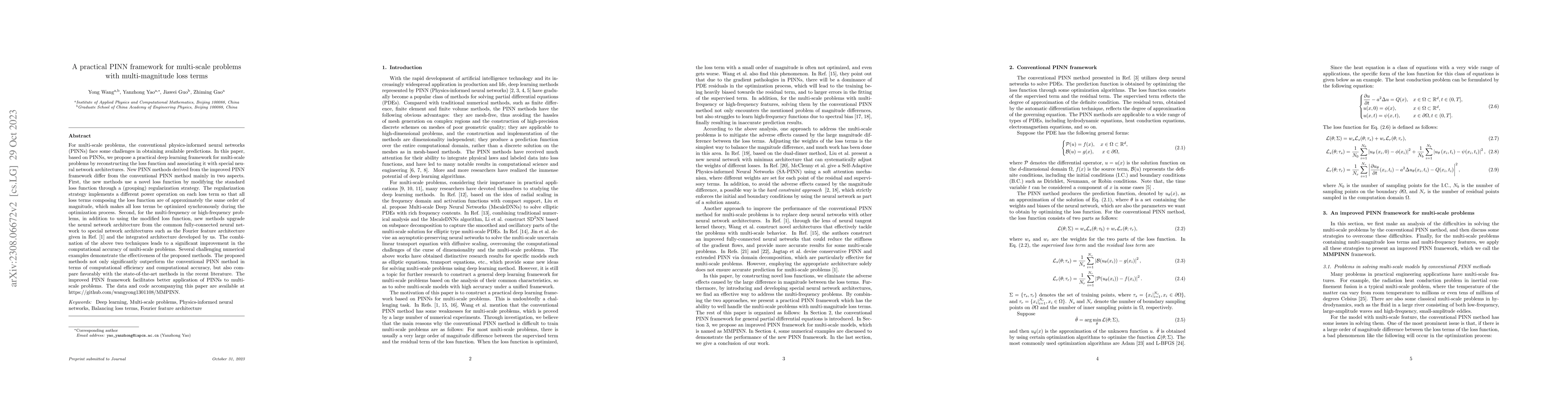 Thumbnail for A practical PINN framework for multi-scale problems with multi-magnitude
  loss terms