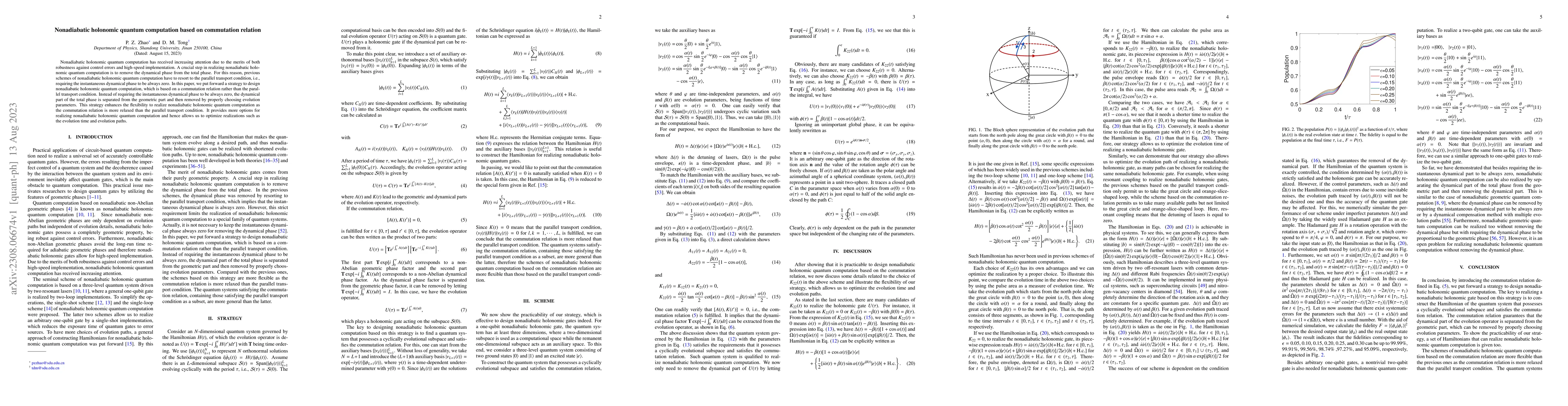 Thumbnail for Nonadiabatic holonomic quantum computation based on commutation relation