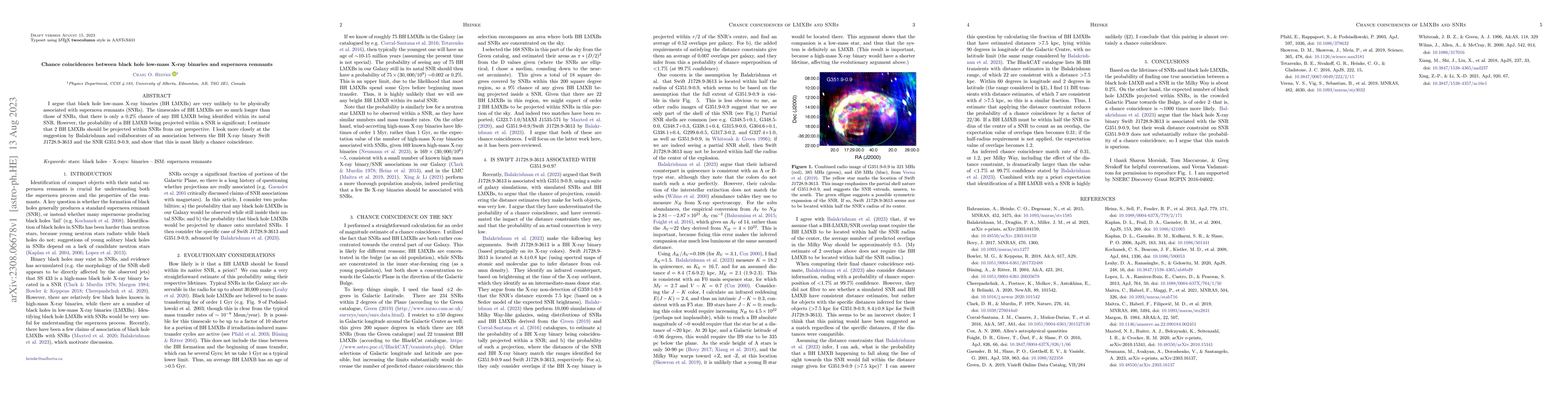 Thumbnail for Chance coincidences between black hole low-mass X-ray binaries and
  supernova remnants