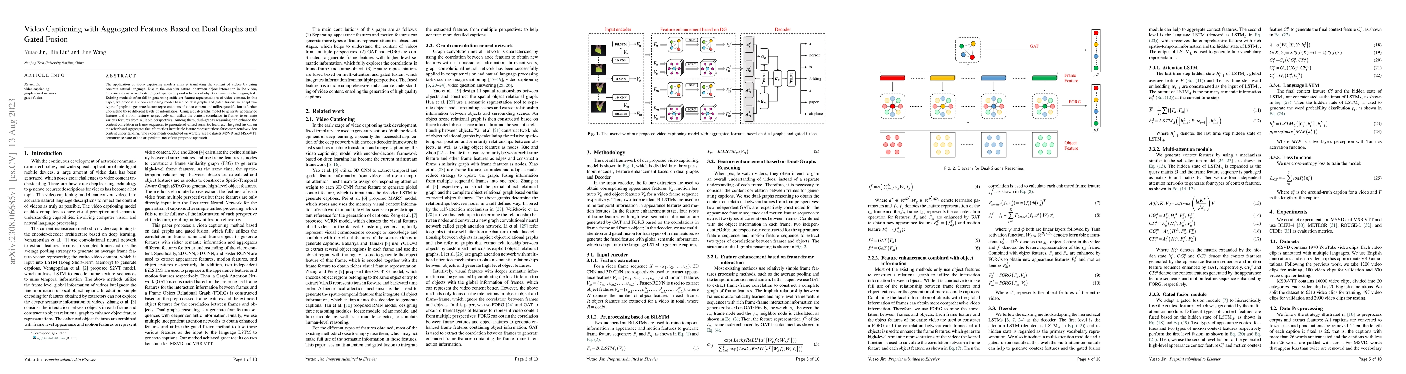 Thumbnail for Video Captioning with Aggregated Features Based on Dual Graphs and Gated
  Fusion