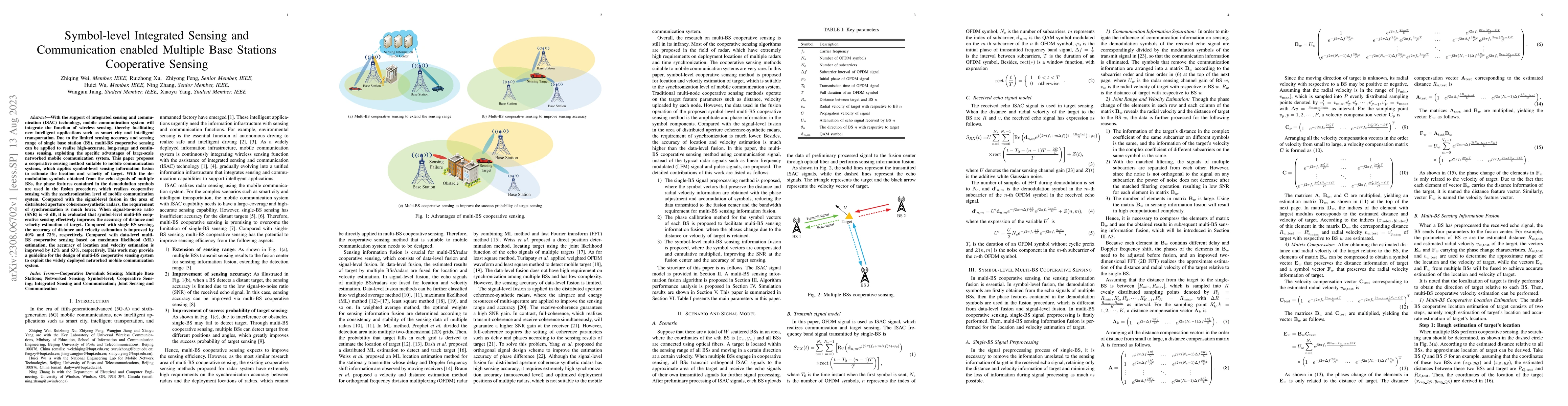 Thumbnail for Symbol-level Integrated Sensing and Communication enabled Multiple Base
  Stations Cooperative Sensing