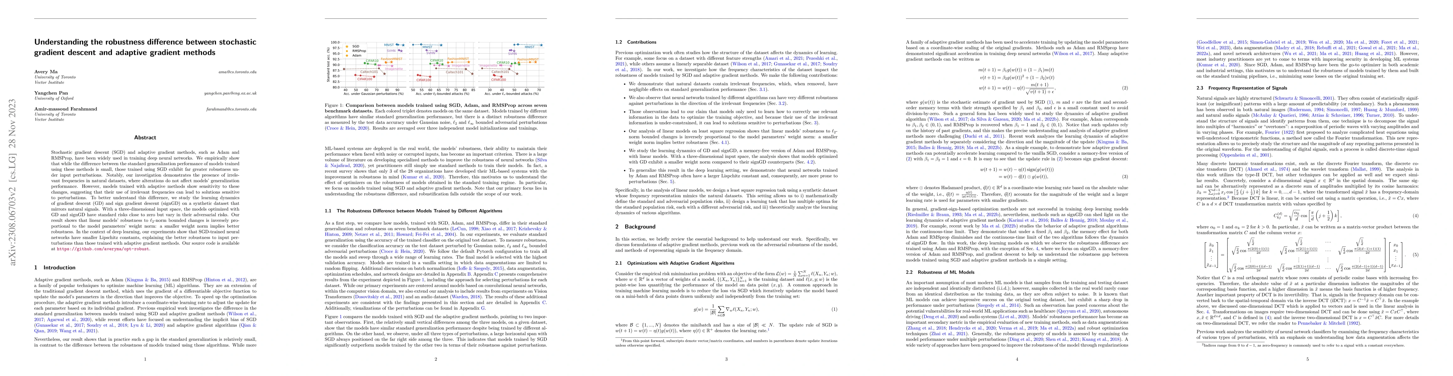 Thumbnail for Understanding the robustness difference between stochastic gradient
  descent and adaptive gradient methods