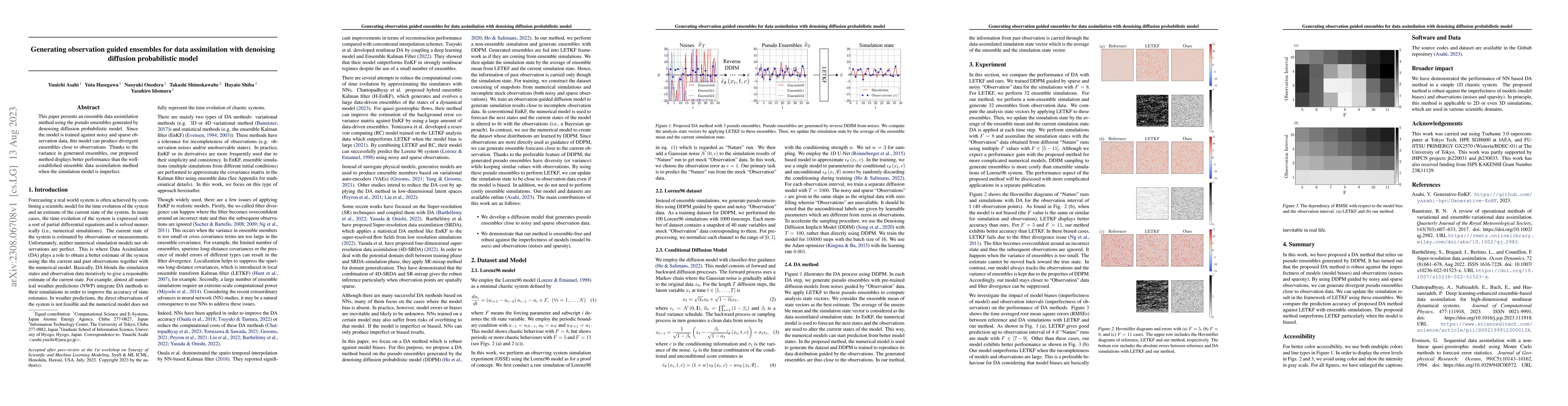 Thumbnail for Generating observation guided ensembles for data assimilation with
  denoising diffusion probabilistic model