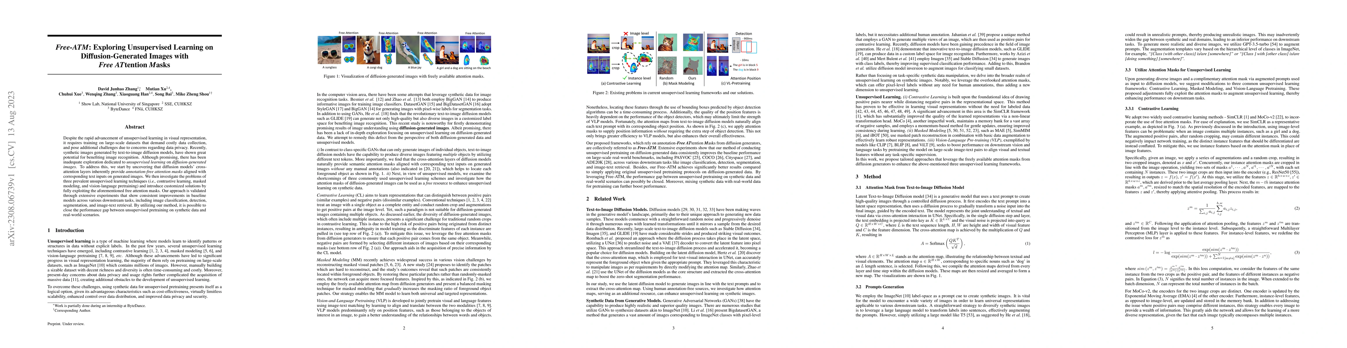 Thumbnail for Free-ATM: Exploring Unsupervised Learning on Diffusion-Generated Images
  with Free Attention Masks