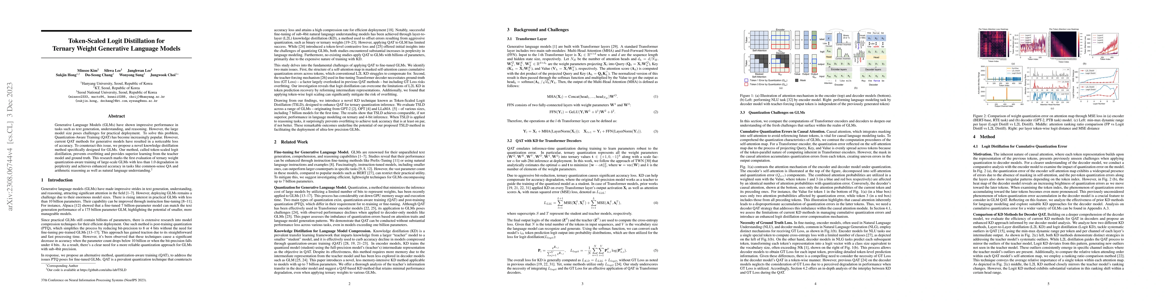 Thumbnail for Token-Scaled Logit Distillation for Ternary Weight Generative Language
  Models