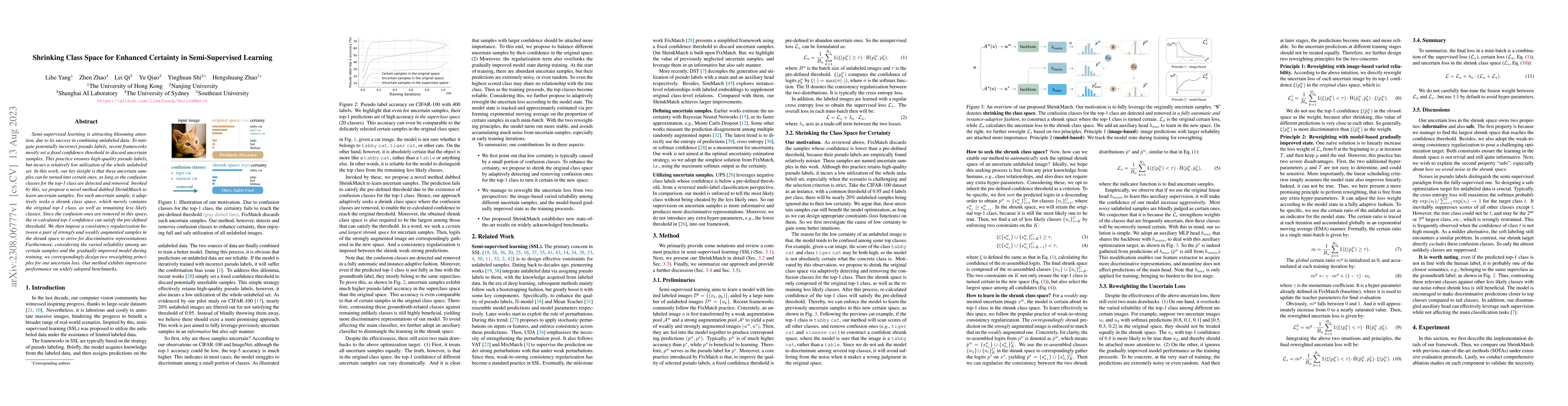 Thumbnail for Shrinking Class Space for Enhanced Certainty in Semi-Supervised Learning