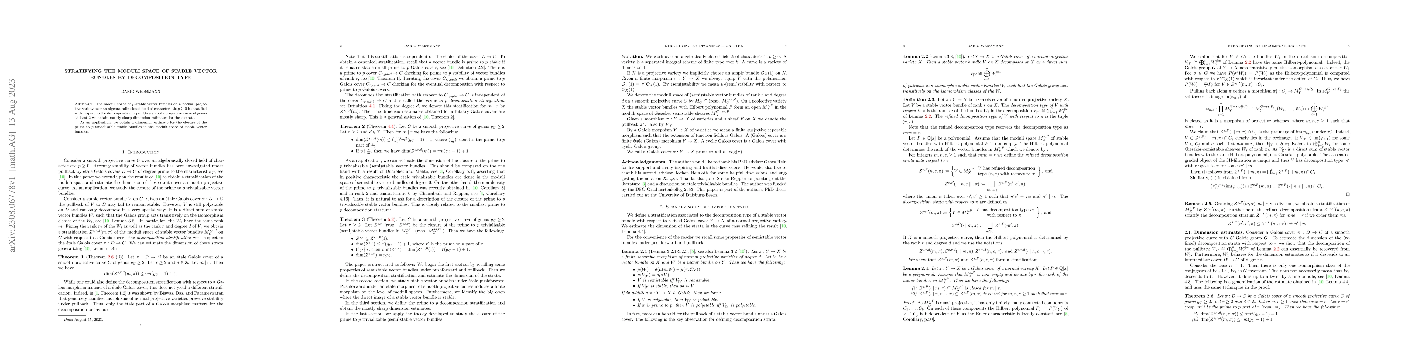 Thumbnail for Stratifying the moduli space of stable vector bundles by decomposition
  type
