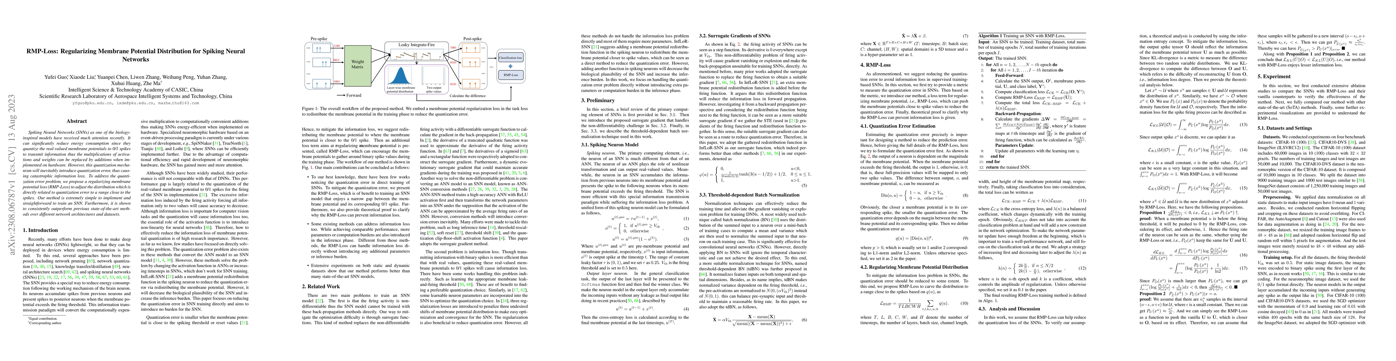 Thumbnail for RMP-Loss: Regularizing Membrane Potential Distribution for Spiking
  Neural Networks