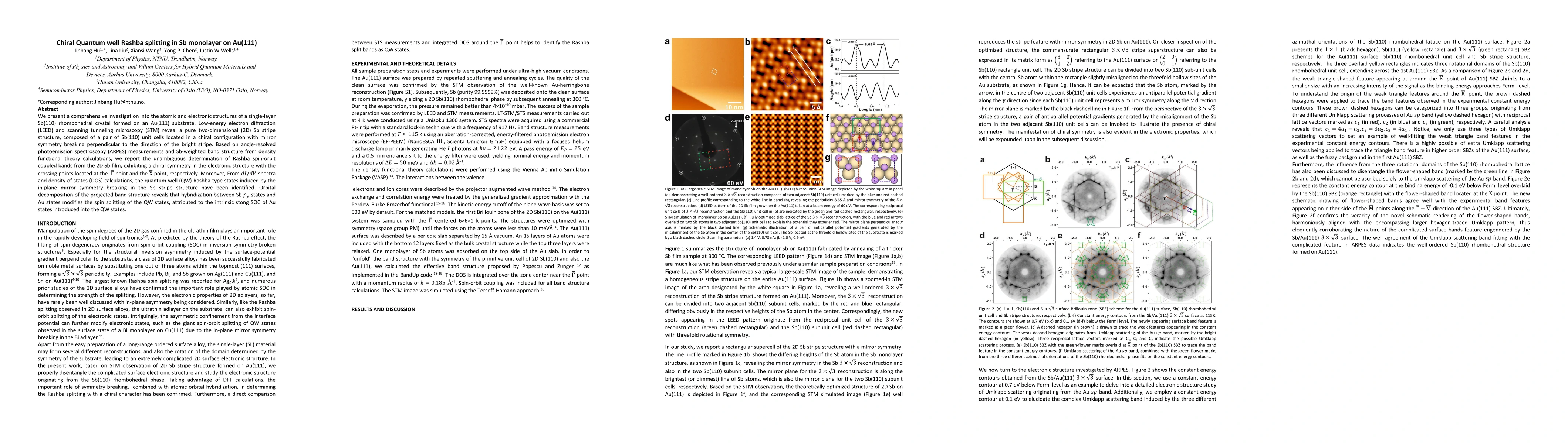 Thumbnail for Chiral Quantum well Rashba splitting in Sb monolayer on Au(111)