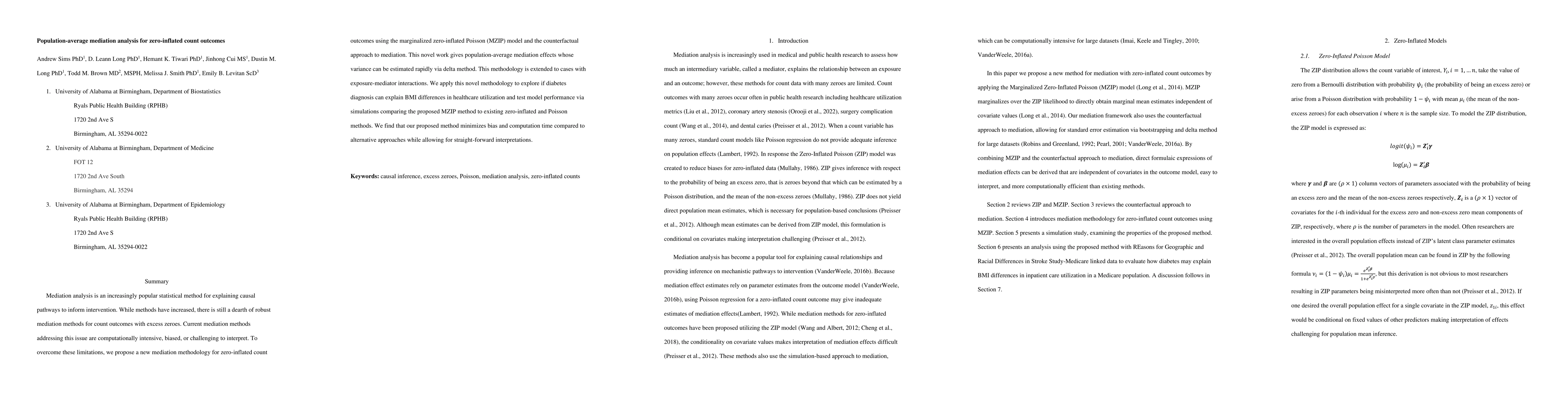 Thumbnail for Population-average mediation analysis for zero-inflated count outcomes