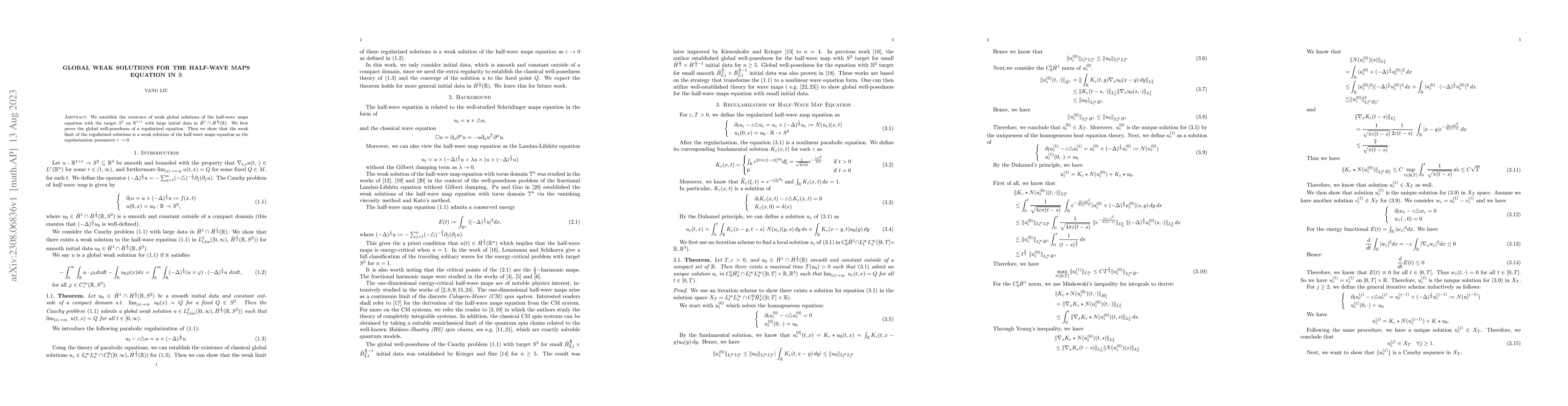 Thumbnail for Global Weak Solutions for the Half-Wave Maps Equation in $\mathbb{R}$
